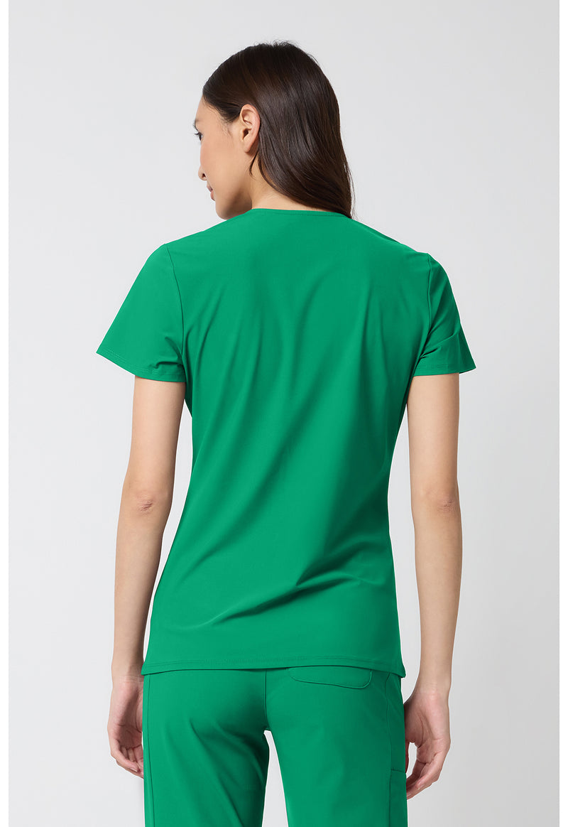 Retro Green - Cherokee IN Pursuit Women Scrub Top - Back View