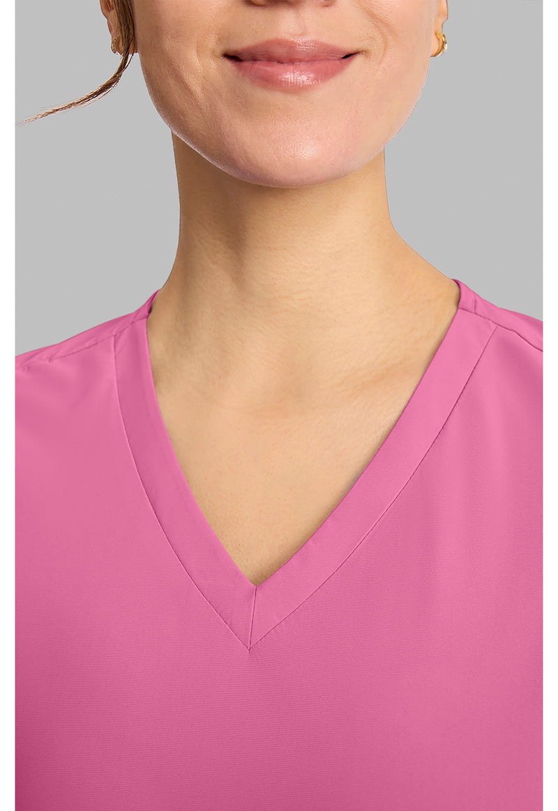 Tropical Pink - Women's V-Neck Scrub Top (View 2)