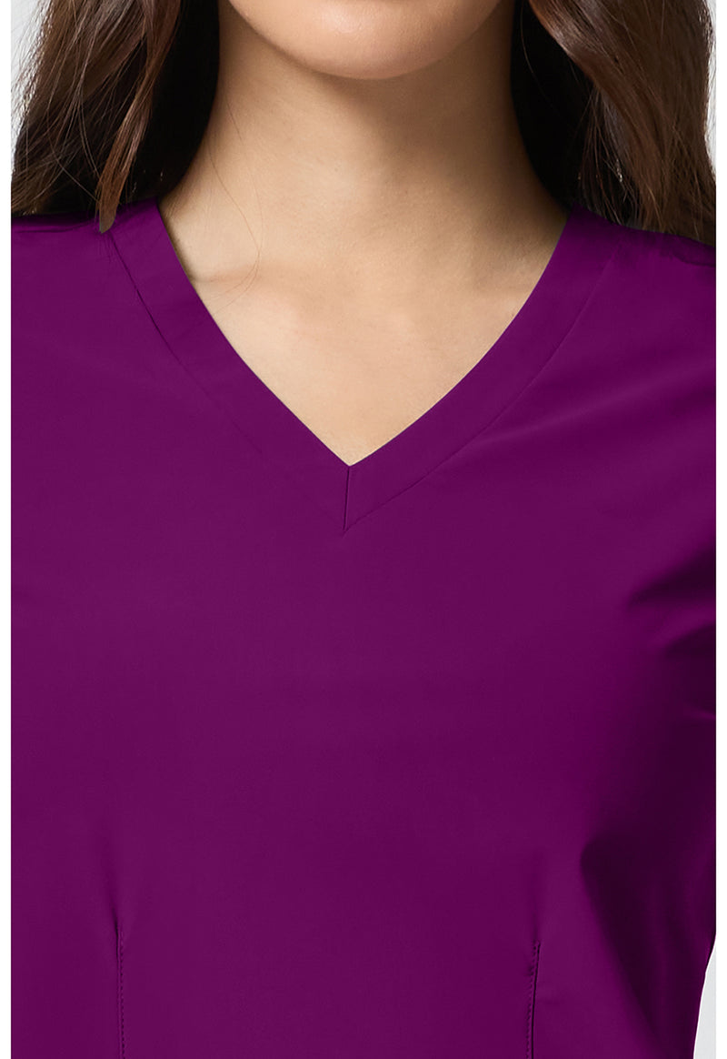 Wine - Women's V-Neck Scrub Top (View 2)