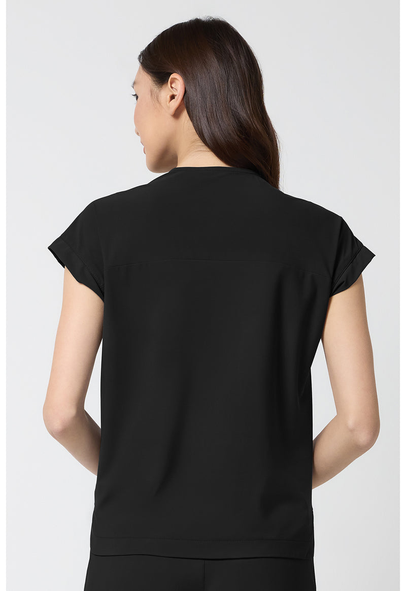 Black - Cherokee IN Pursuit Women Scrub Top - Back View