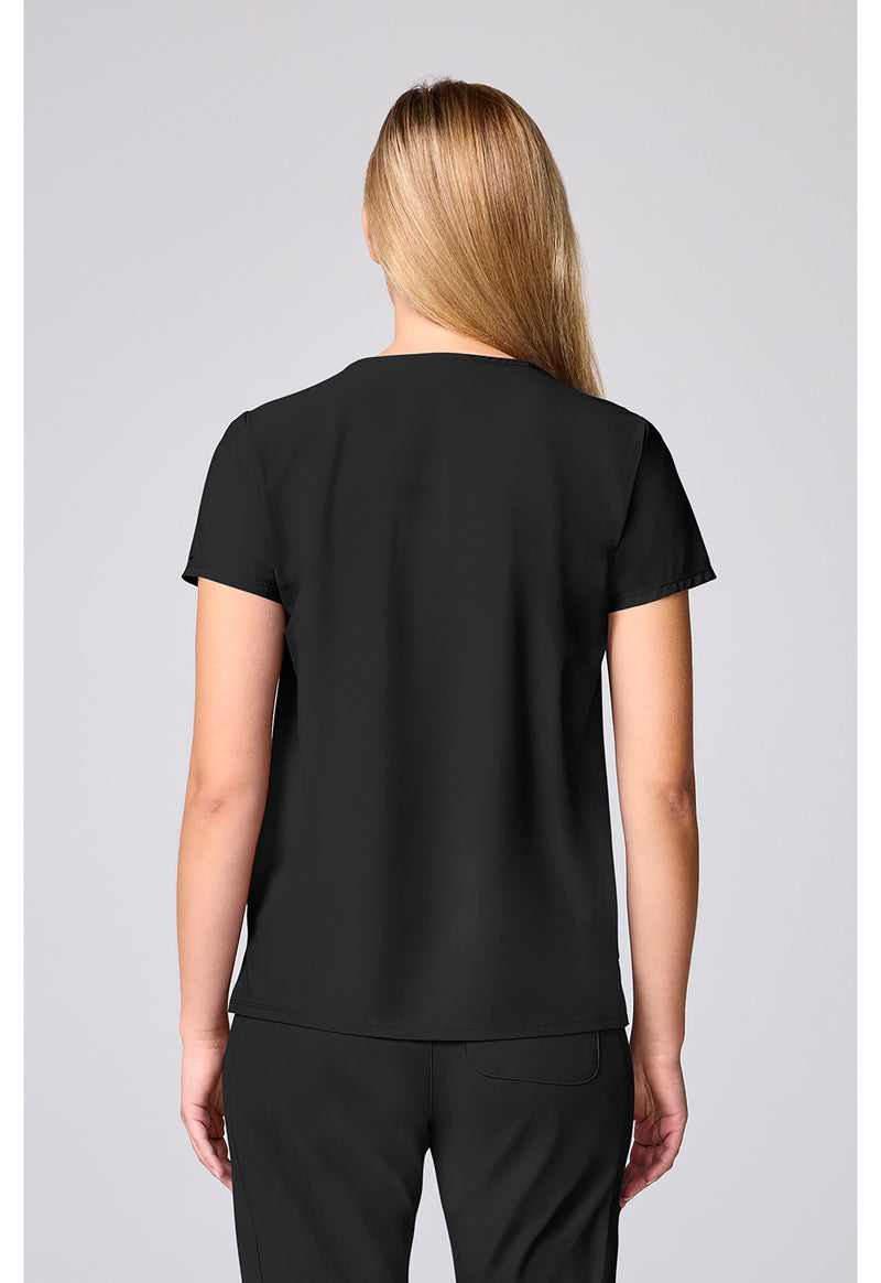 Black - Cherokee IN Pursuit Women Scrub Top - Back View
