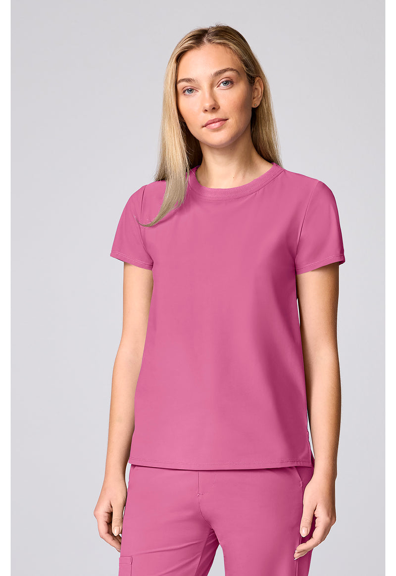 Tropical Pink - Cherokee IN Pursuit Women Scrub Top - Front View