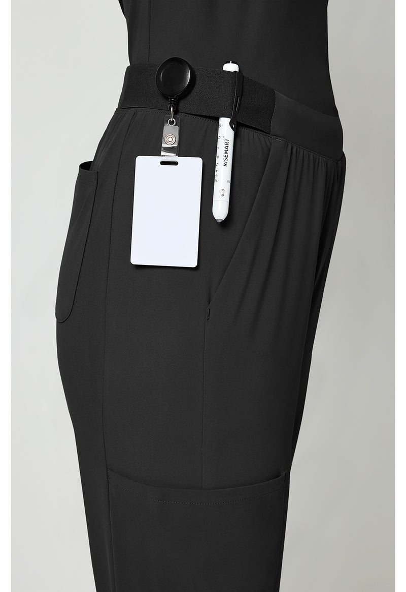 Black - Women's 4-Pocket Straight Leg Scrub Pants (View 3)