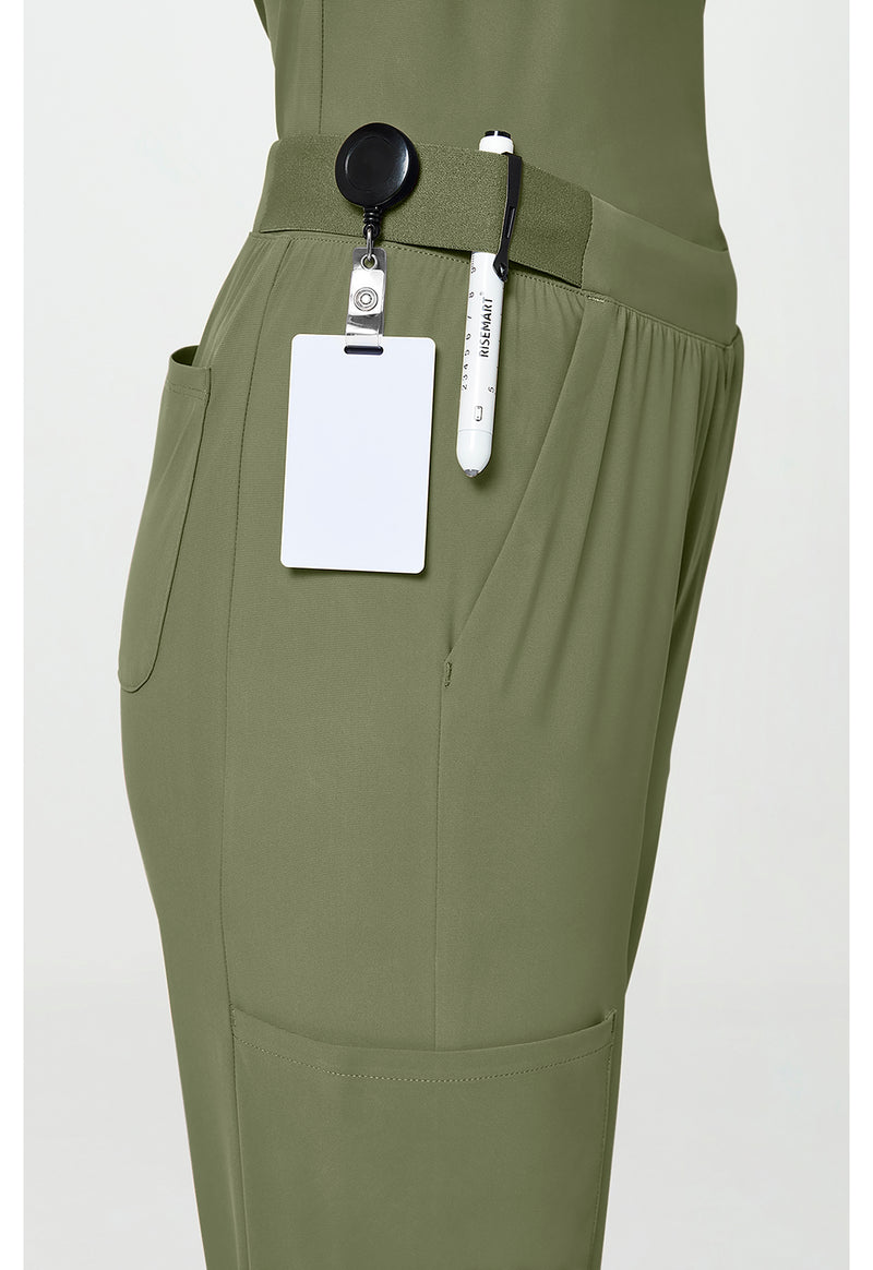 Olive - Women's 4-Pocket Straight Leg Scrub Pants (View 3)