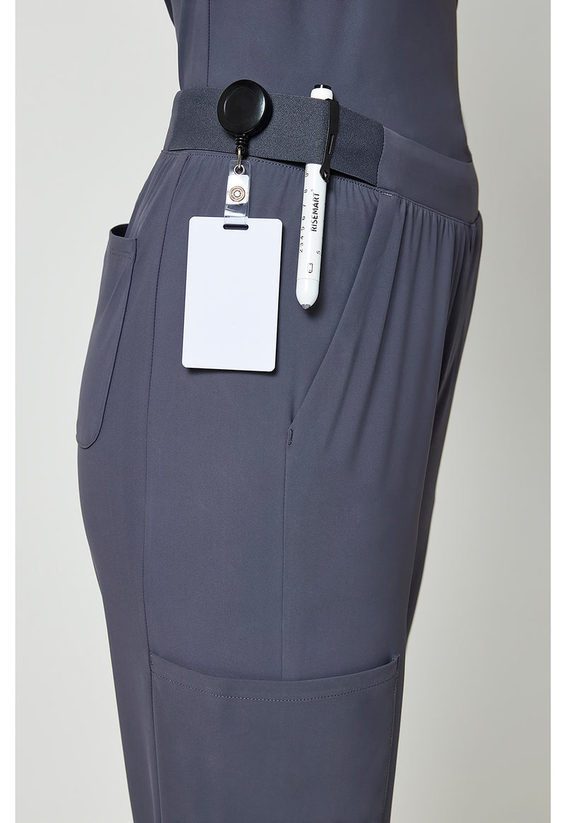 Pewter - Women's 4-Pocket Straight Leg Scrub Pants (View 3)