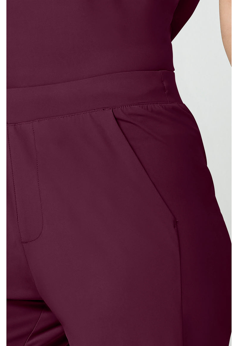 Wine - Women's 4-Pocket Straight Leg Scrub Pants (View 4)