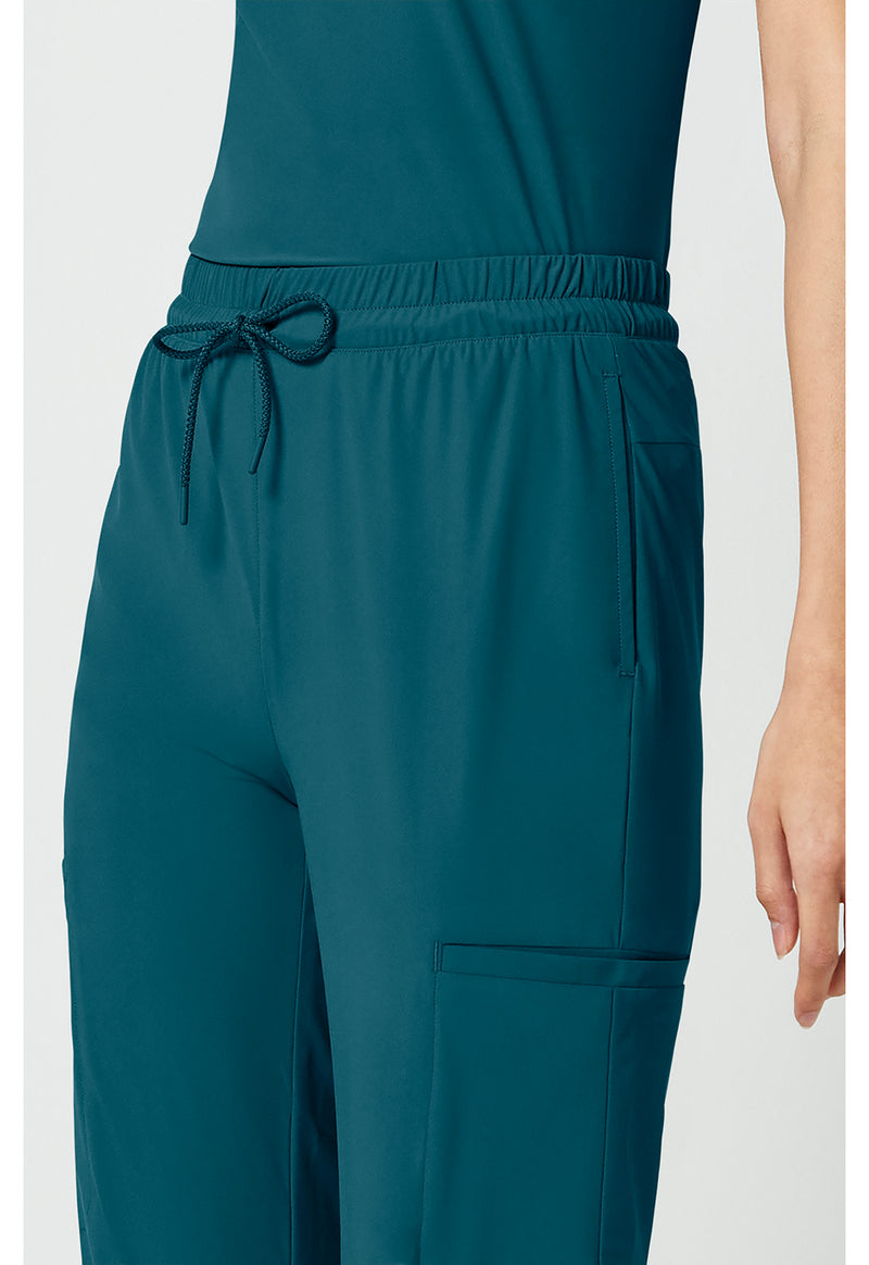 Caribbean Blue - Women's 5-Pocket Jogger Scrub Pants (View 4)