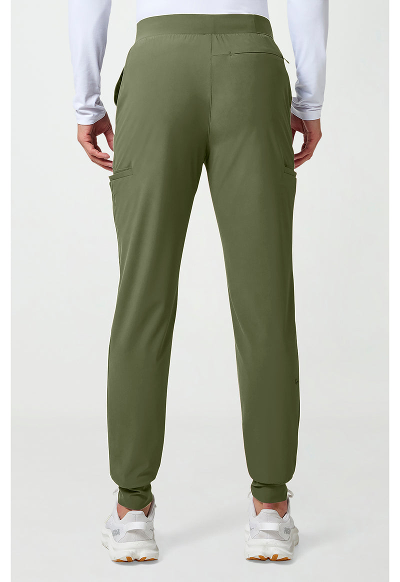 Olive - Cherokee IN Pursuit Men Scrub Pants - Back View