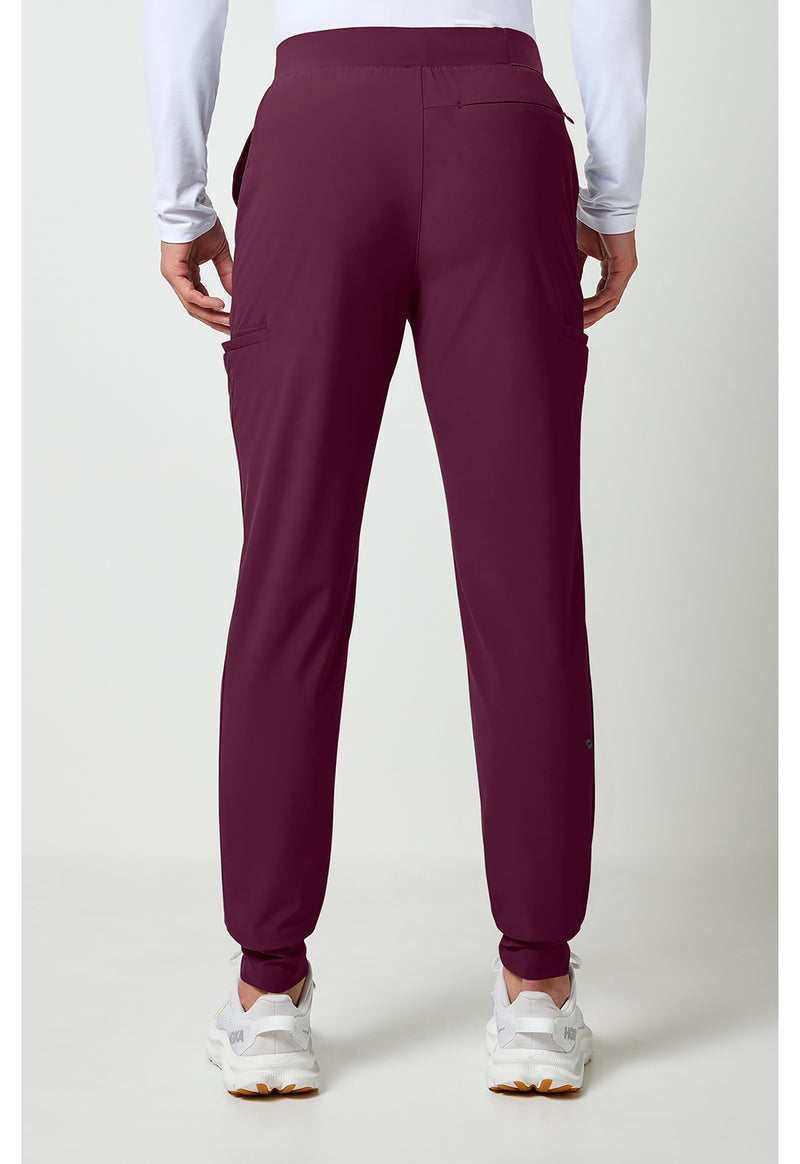 Wine - Cherokee IN Pursuit Men Scrub Pants - Back View