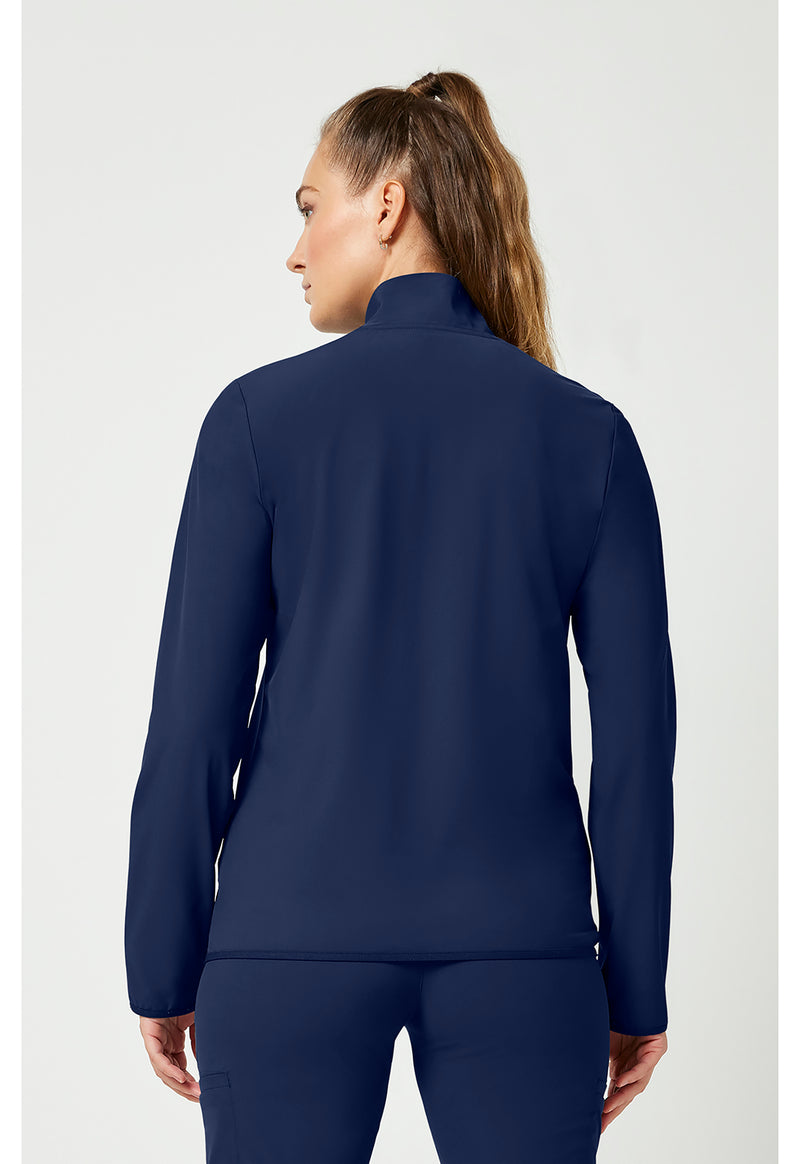 Navy - Women's 3-Pocket Warm-up Jacket (Back)