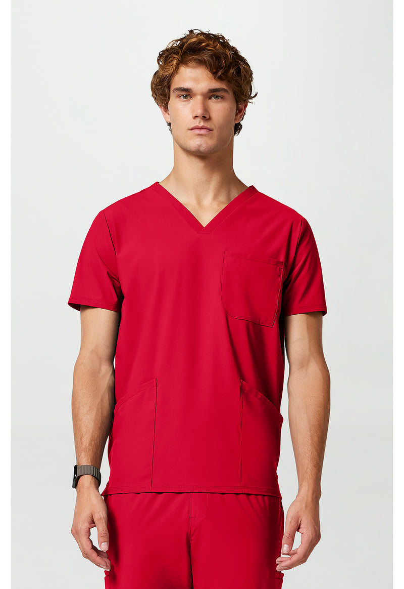 Cherry Pop - Cherokee IN Pursuit Men Scrub Top - Front View