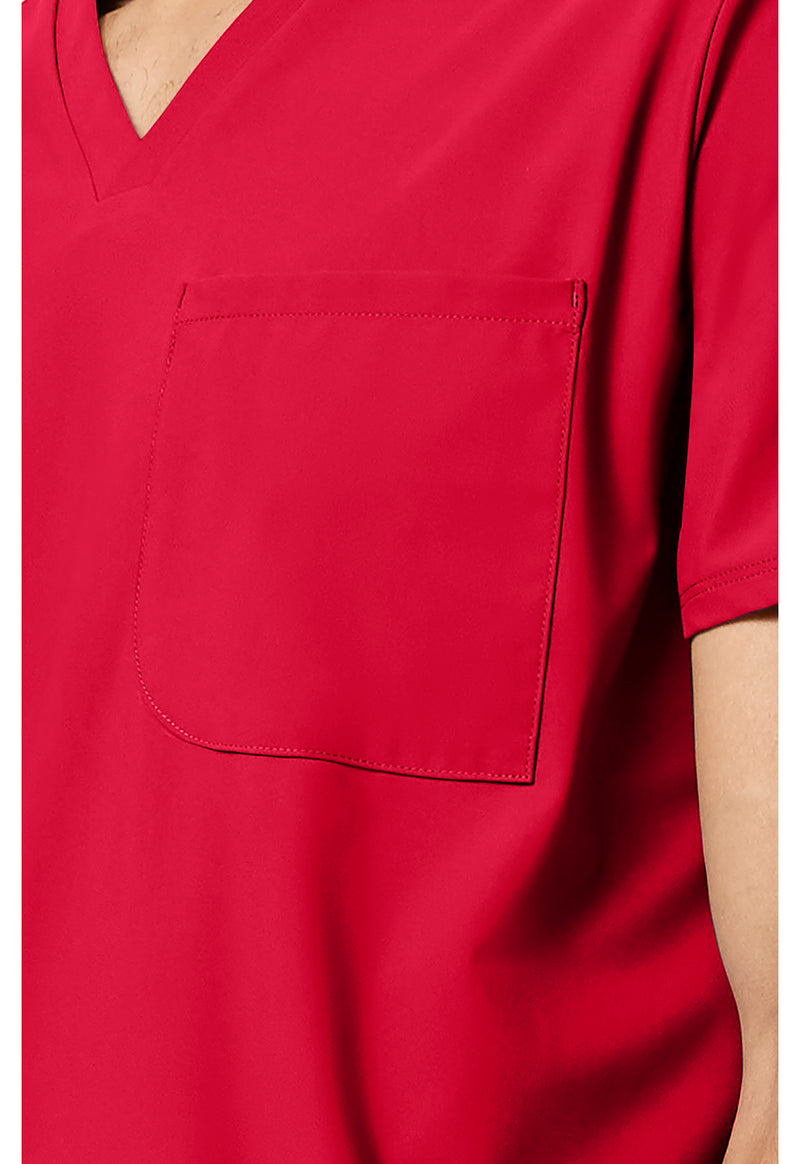 Cherry Pop - Men's 3 Pocket V-Neck Scrub Top (View 3)