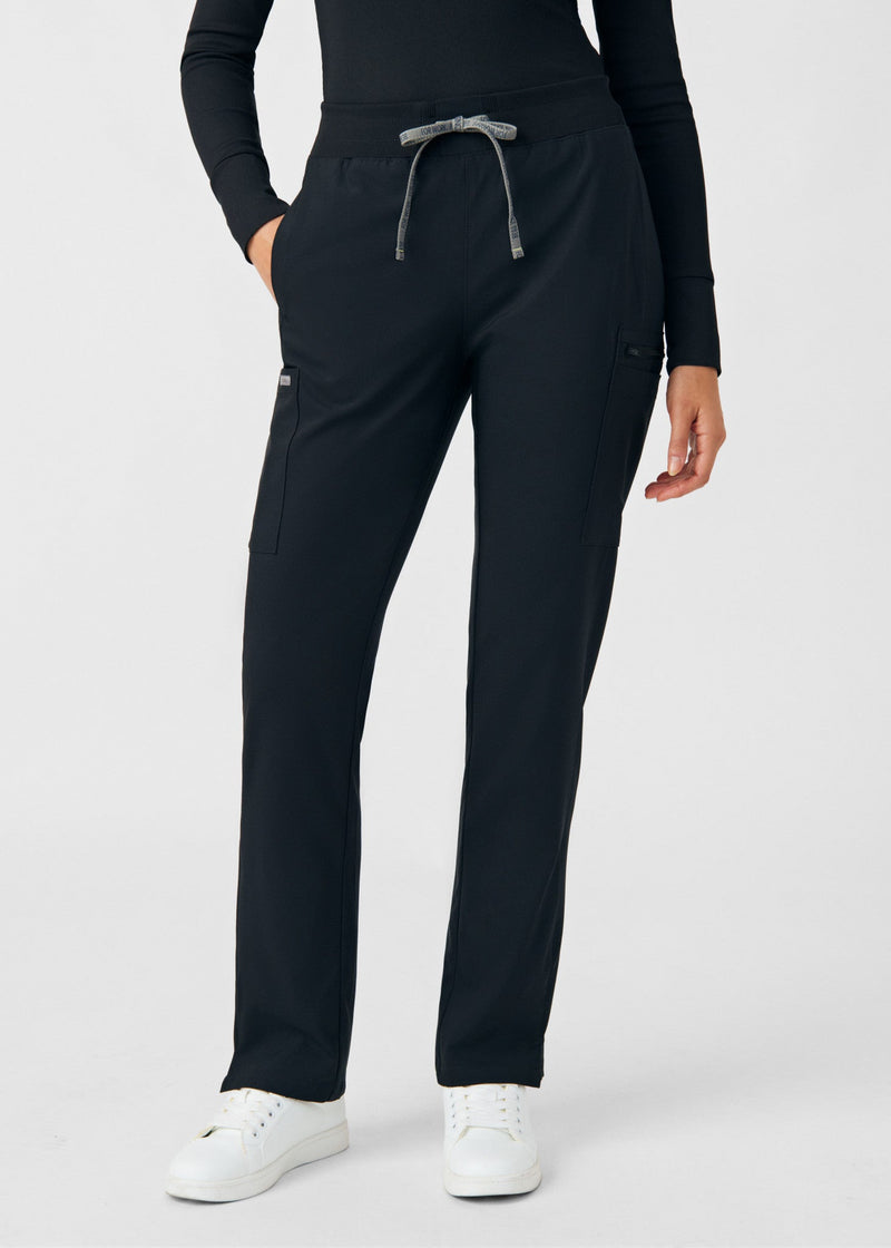 Black - Landau Forward Women's 7 Pocket Cargo Scrub Pant for Nursing