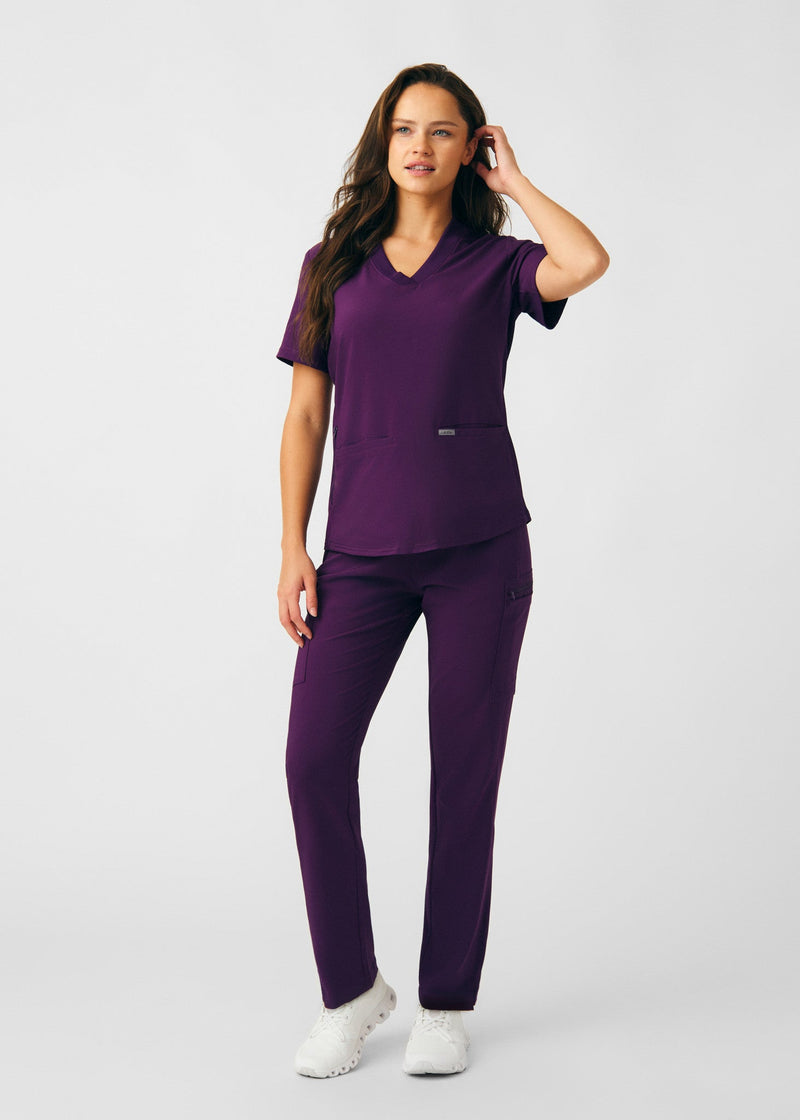 Eggplant - Landau Forward Women's 7 Pocket Cargo Scrub Pant for Nursing