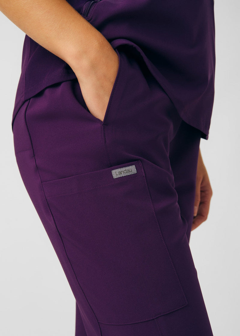 Eggplant - Landau Forward Women's 7 Pocket Cargo Scrub Pant for Nursing