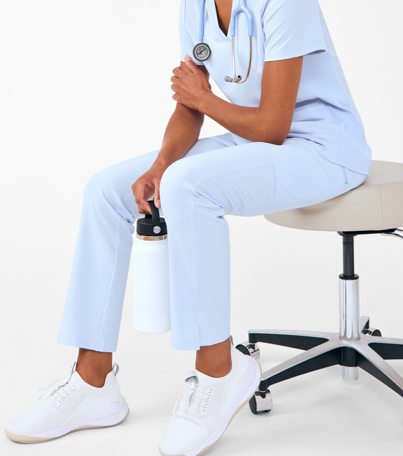 Ethereal Blue - Landau Forward Women's 7 Pocket Cargo Scrub Pant for Nursing