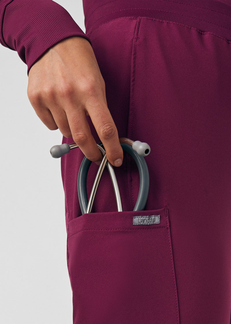 Wine - Landau Forward Women's 7 Pocket Cargo Scrub Pant for Nursing
