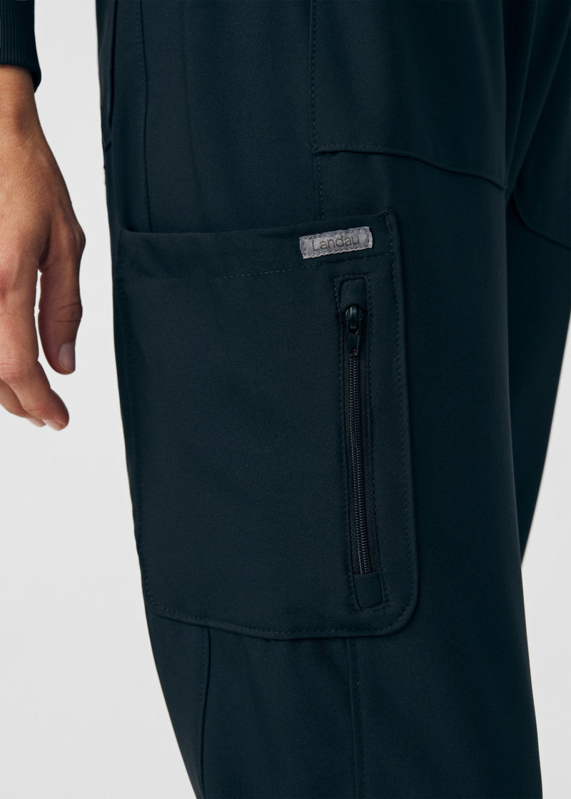 Black - Landau Forward Women's 7 Pocket Cargo Jogger Scrub Pant for Nursing