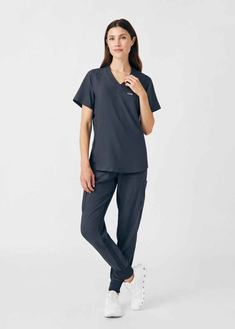 Pewter - Landau Forward Women's 7 Pocket Cargo Jogger Scrub Pant for Nursing