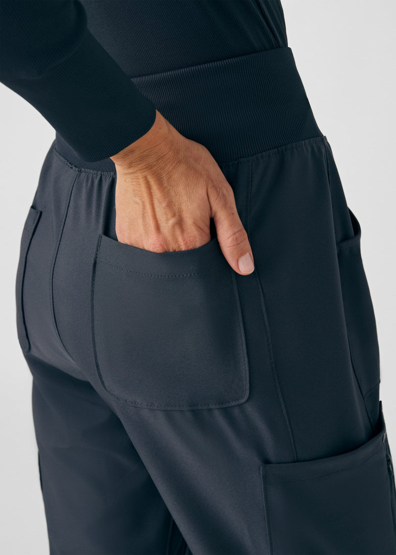 Pewter - Landau Forward Women's 7 Pocket Cargo Jogger Scrub Pant for Nursing