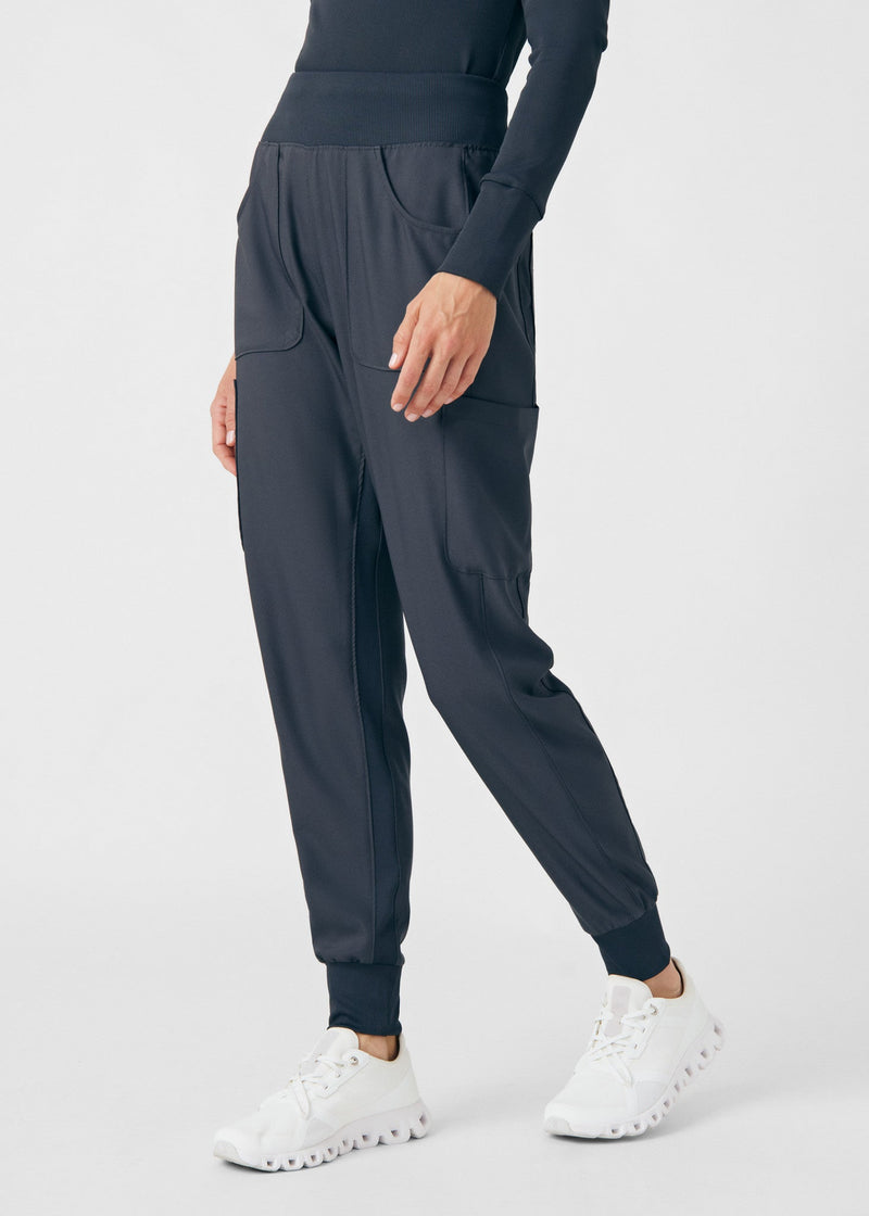Pewter - Landau Forward Women's 7 Pocket Cargo Jogger Scrub Pant for Nursing