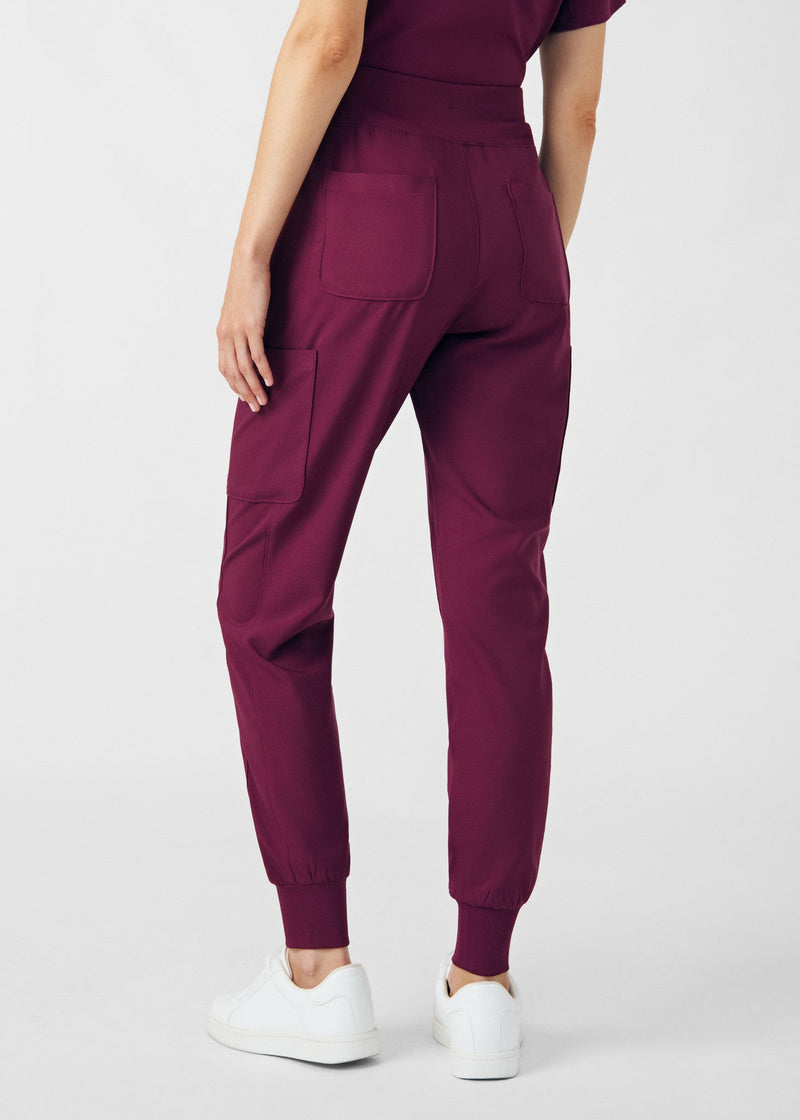 Wine - Landau Forward Women's 7 Pocket Cargo Jogger Scrub Pant for Nursing