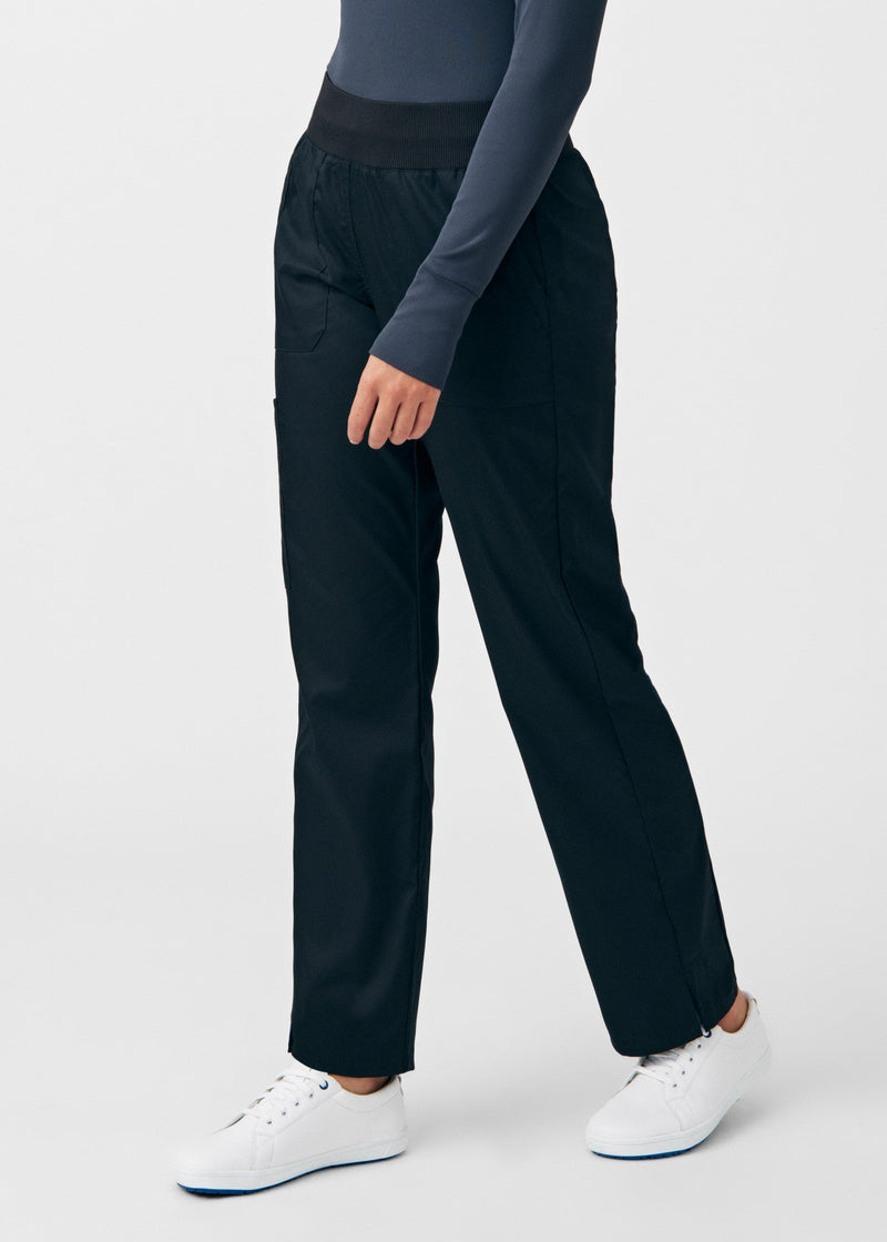 Black - Landau ProFlex Women's 5 Pocket Cargo Scrub Pant for Nursing