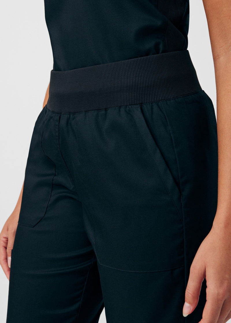 Black - Landau ProFlex Women's 5 Pocket Cargo Scrub Pant for Nursing