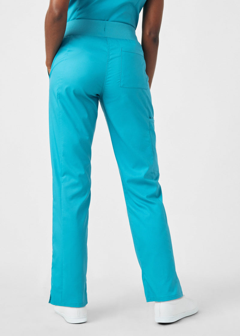 Teal - Landau ProFlex Women's 5 Pocket Cargo Scrub Pant for Nursing