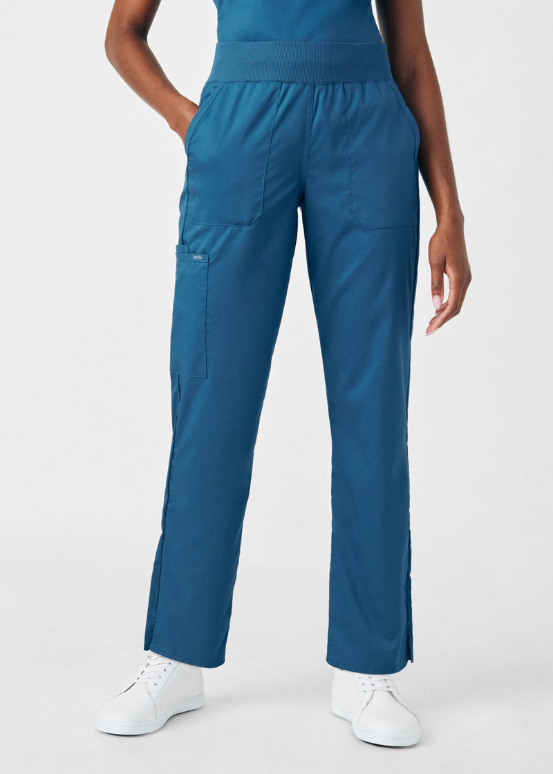 Caribbean - Landau ProFlex Women's 5 Pocket Cargo Scrub Pant for Nursing
