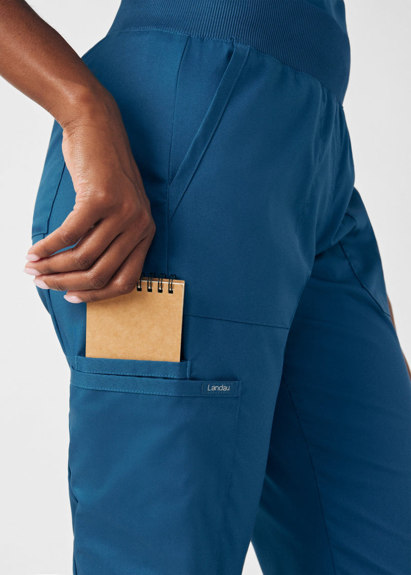 Caribbean - Landau ProFlex Women's 5 Pocket Cargo Scrub Pant for Nursing