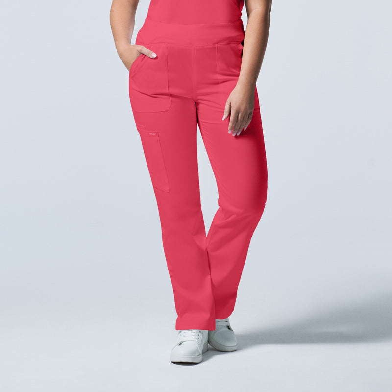 Coral - Landau ProFlex Women's 5 Pocket Cargo Scrub Pant for Nursing