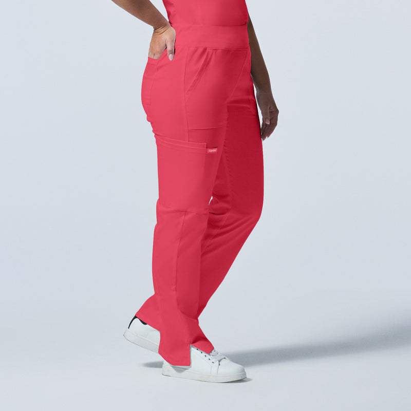 Coral - Landau ProFlex Women's 5 Pocket Cargo Scrub Pant for Nursing