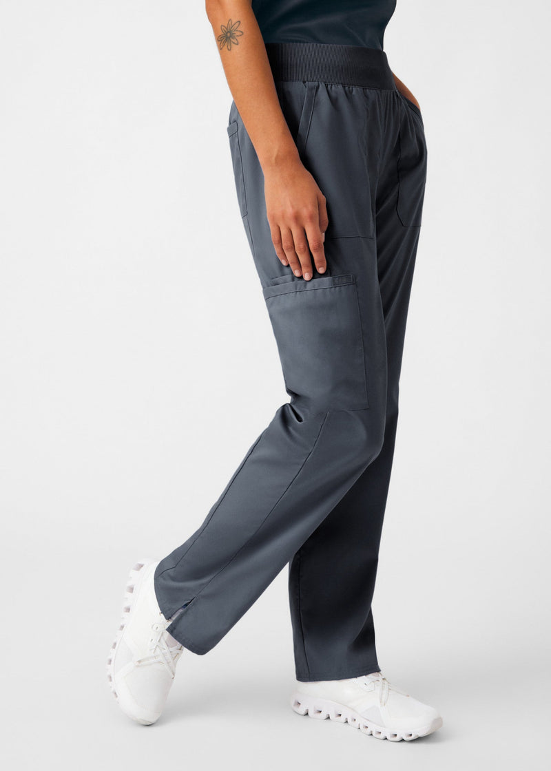 Graphite - Landau ProFlex Women's 5 Pocket Cargo Scrub Pant for Nursing