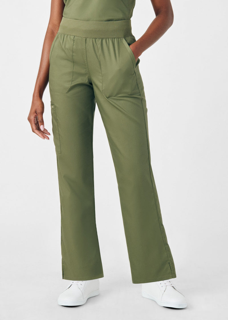 Olive Moss - Landau ProFlex Women's 5 Pocket Cargo Scrub Pant for Nursing