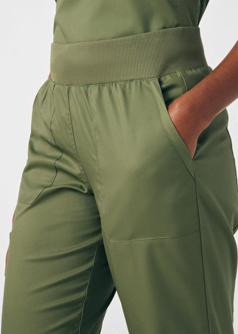 Olive Moss - Landau ProFlex Women's 5 Pocket Cargo Scrub Pant for Nursing