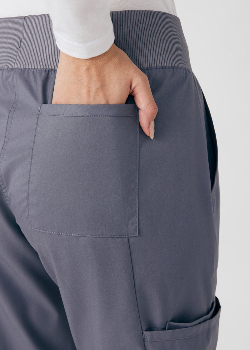 Steel - Landau ProFlex Women's 5 Pocket Cargo Scrub Pant for Nursing