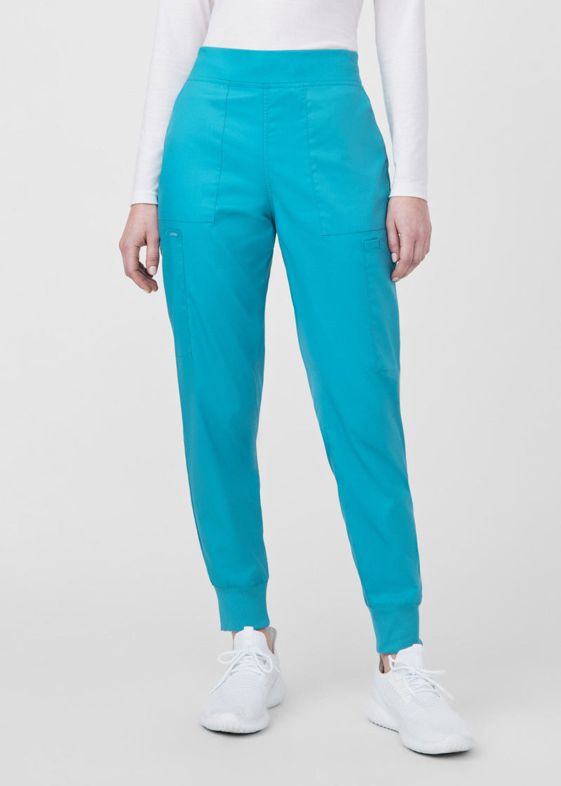 Teal - Landau ProFlex Women's 6 Pocket Cargo Jogger Scrub Pant for Nursing
