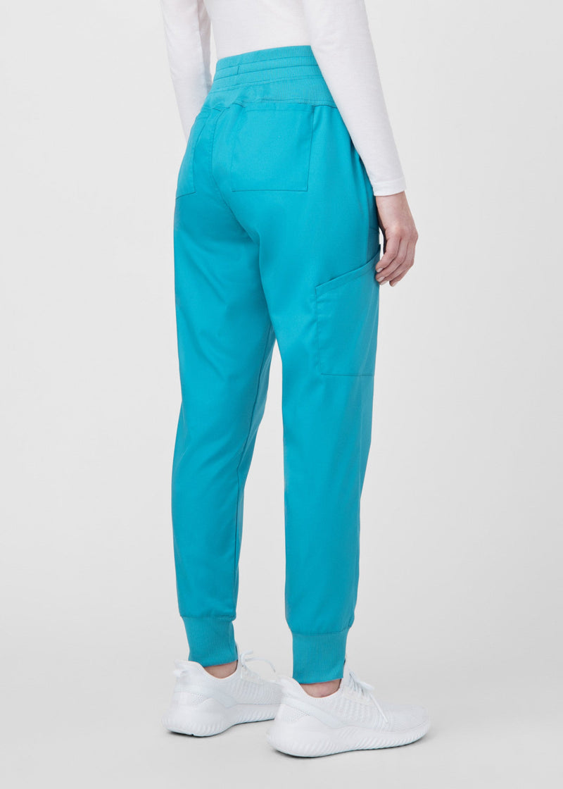 Teal - Landau ProFlex Women's 6 Pocket Cargo Jogger Scrub Pant for Nursing