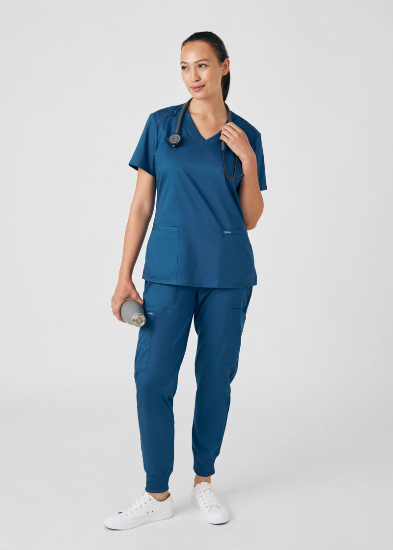Caribbean - Landau ProFlex Women's 6 Pocket Cargo Jogger Scrub Pant for Nursing