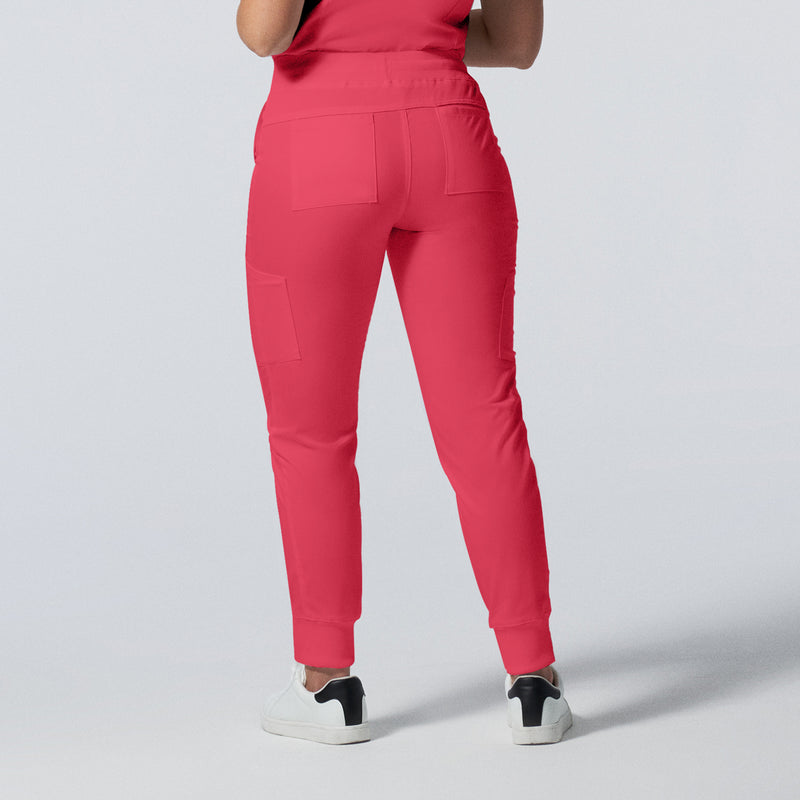 Coral - Landau ProFlex Women's 6 Pocket Cargo Jogger Scrub Pant for Nursing