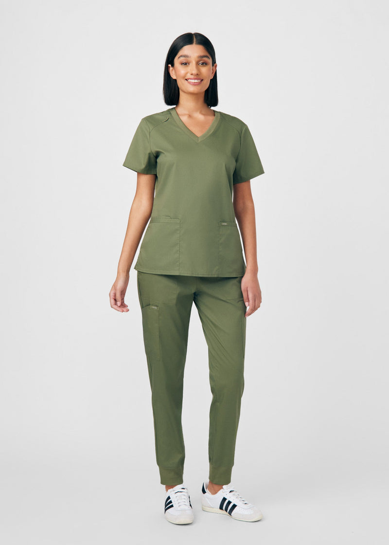 Olive Moss - Landau ProFlex Women's 6 Pocket Cargo Jogger Scrub Pant for Nursing