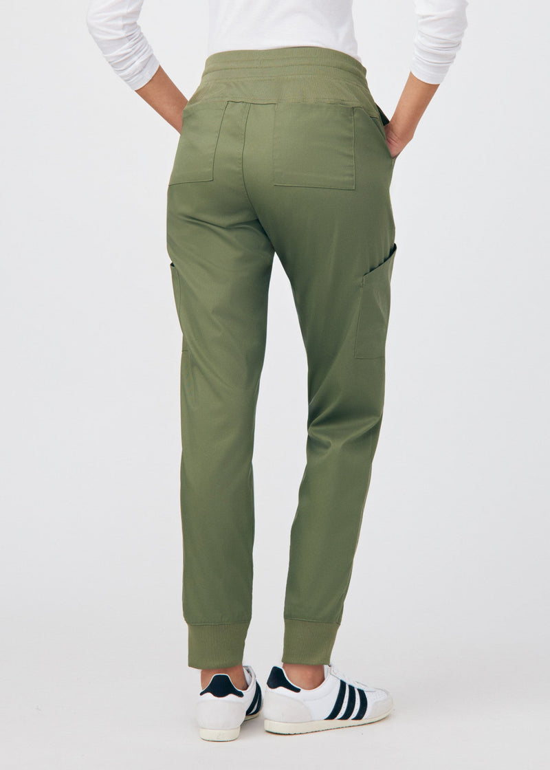 Olive Moss - Landau ProFlex Women's 6 Pocket Cargo Jogger Scrub Pant for Nursing