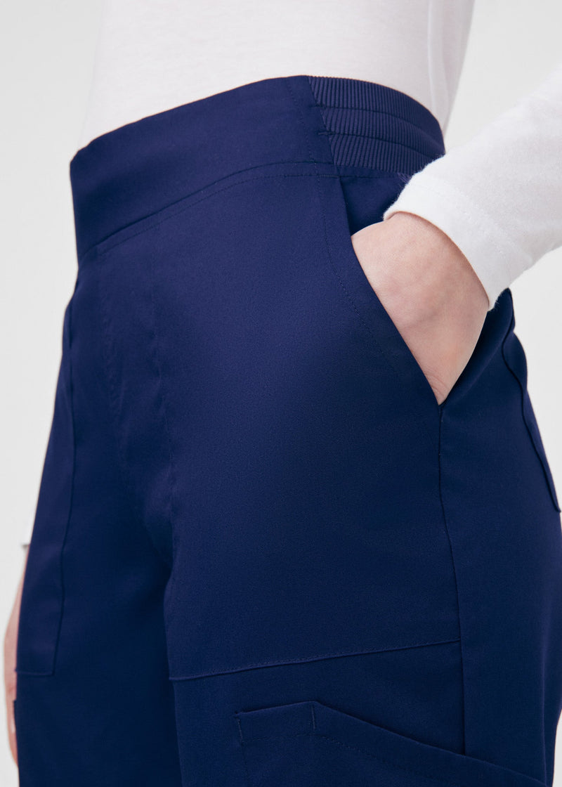 True Navy - Landau ProFlex Women's 6 Pocket Cargo Jogger Scrub Pant for Nursing