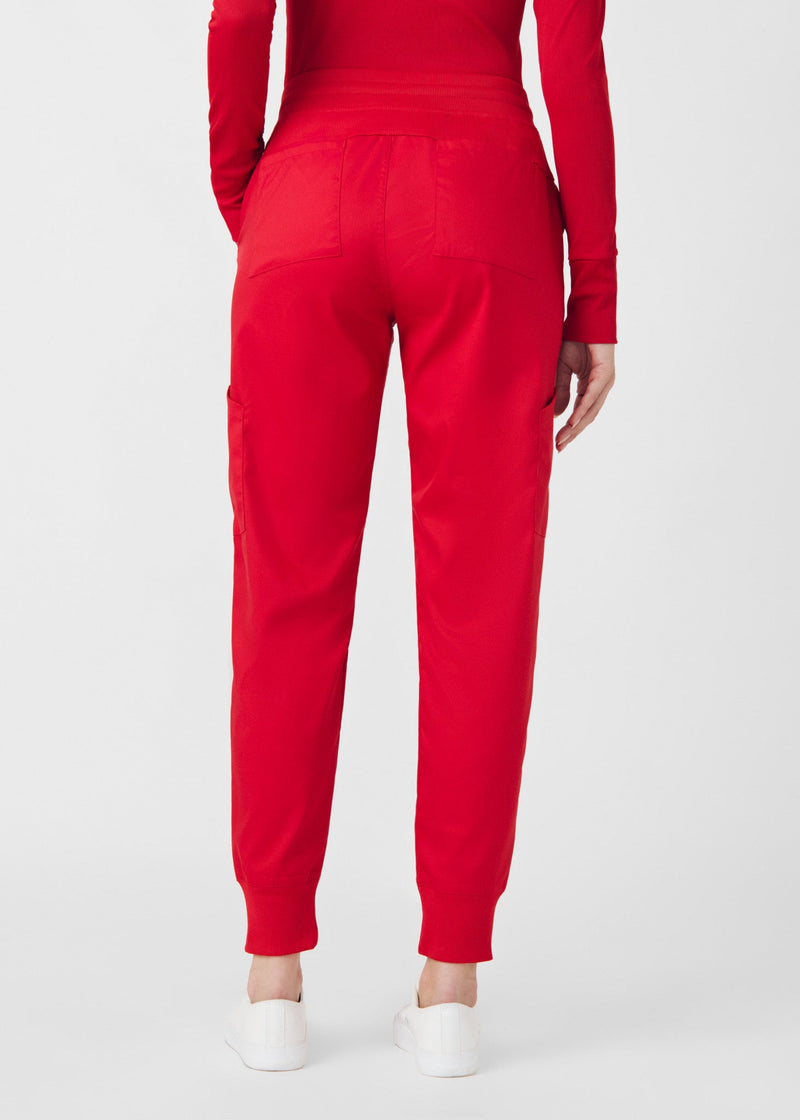 True Red - Landau ProFlex Women's 6 Pocket Cargo Jogger Scrub Pant for Nursing