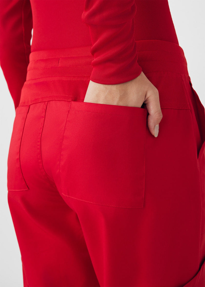 True Red - Landau ProFlex Women's 6 Pocket Cargo Jogger Scrub Pant for Nursing