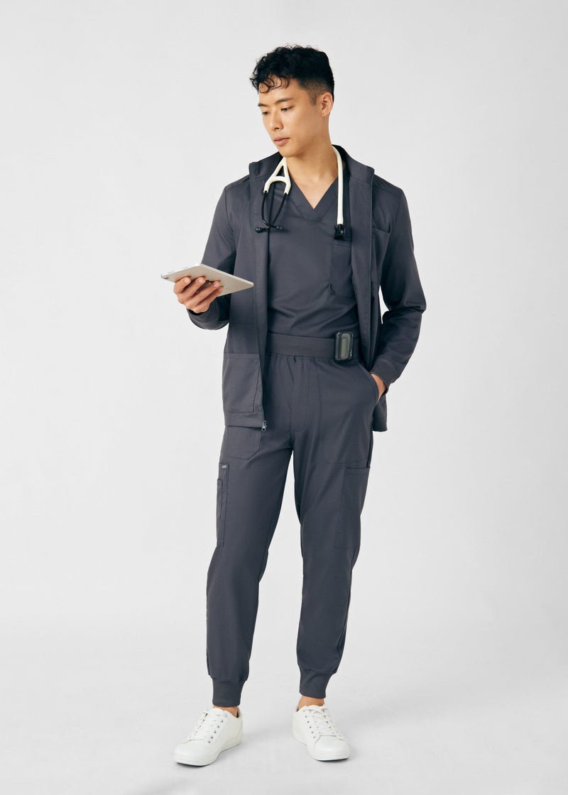 Graphite - Landau ProFlex Men's 7 Pocket Cargo Jogger Scrub Pant for Nursing
