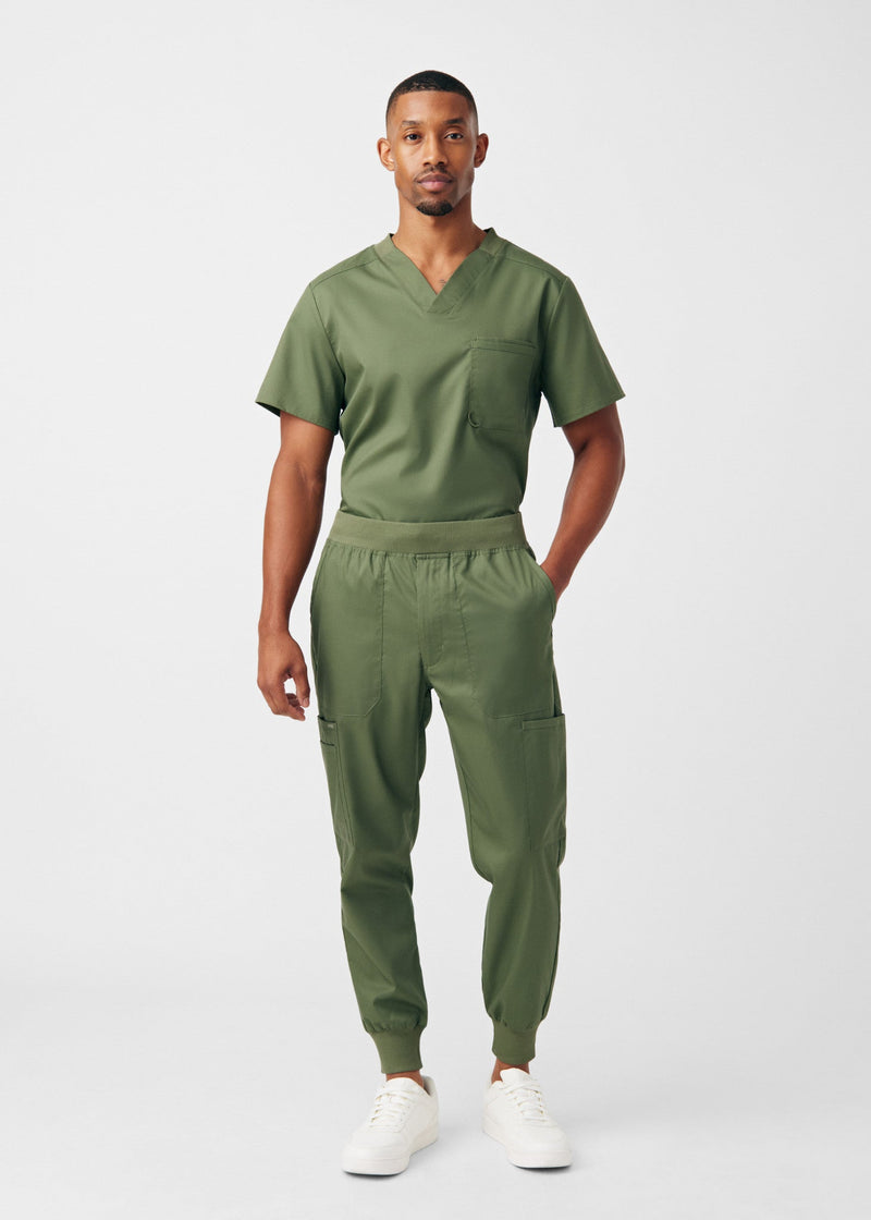 Olive Moss - Landau ProFlex Men's 7 Pocket Cargo Jogger Scrub Pant for Nursing