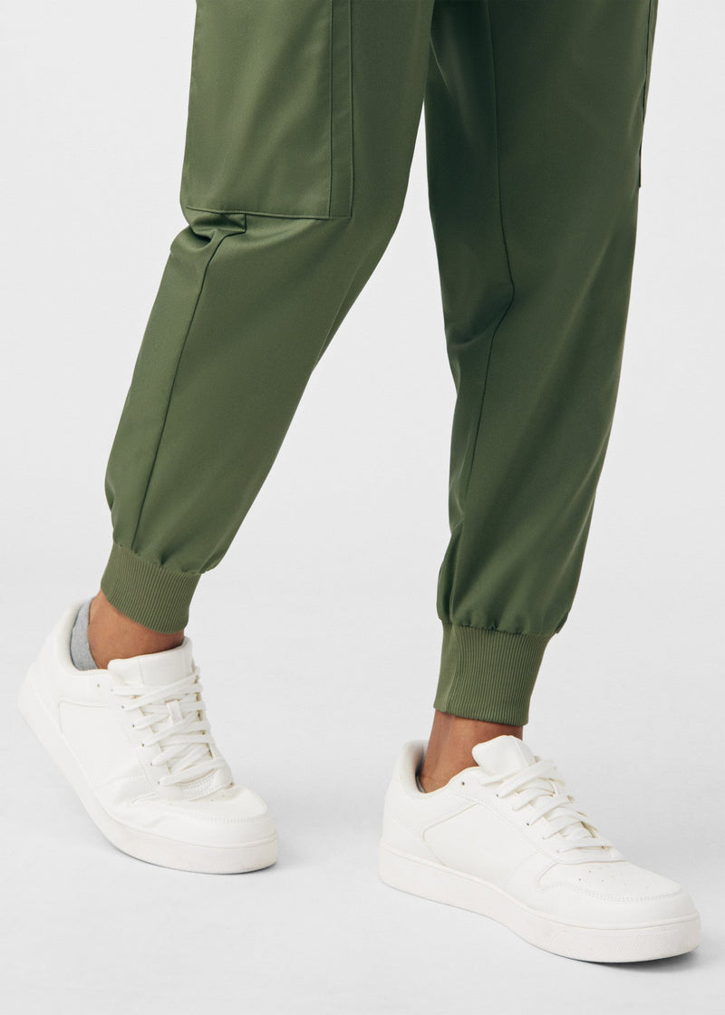 Olive Moss - Landau ProFlex Men's 7 Pocket Cargo Jogger Scrub Pant for Nursing