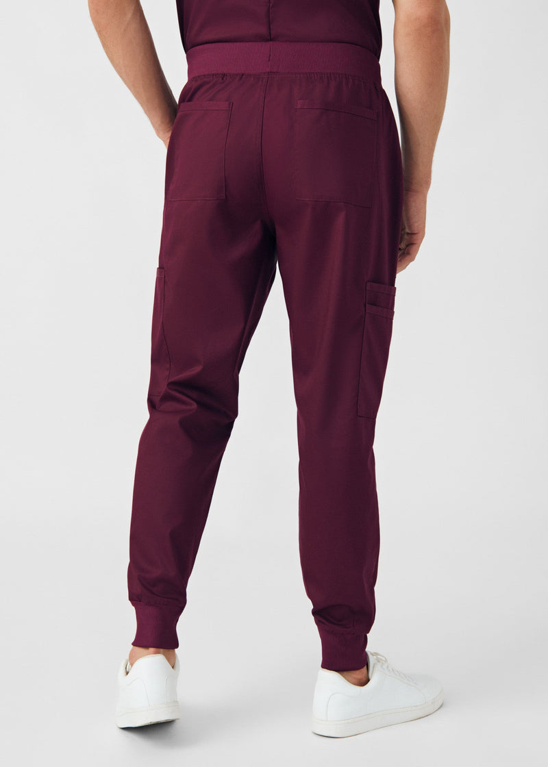 Wine - Landau ProFlex Men's 7 Pocket Cargo Jogger Scrub Pant for Nursing